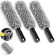 Felgen-Reinigungsbürste 3er-Set Grau Microfaser 34cm Felgen-Reinigungsbürste 3er-Set Grau Microfaser 34cm