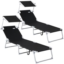 Gartenliege Hawaii 2er-Set Anthrazit Alu 190x60x30cm Gartenliege Hawaii 2er-Set Anthrazit Alu 190x60x30cm