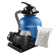 Sandfilteranlage 11000 L/h mit Vorfilter inkl 1,2kg Filterbällen Sandfilteranlage 11000 L/h mit Vorfilter inkl 1,2kg Filterbällen