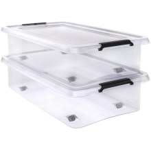 Aufbewahrungsbox 2er-Set Transparent 60x40x17cm 30L stapelbar Aufbewahrungsbox 2er-Set Transparent 60x40x17cm 30L stapelbar