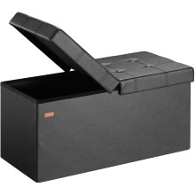 Sitzbank Schwarz 80x40x40cm mit Stauraum faltbar Sitzbank Schwarz 80x40x40cm mit Stauraum faltbar