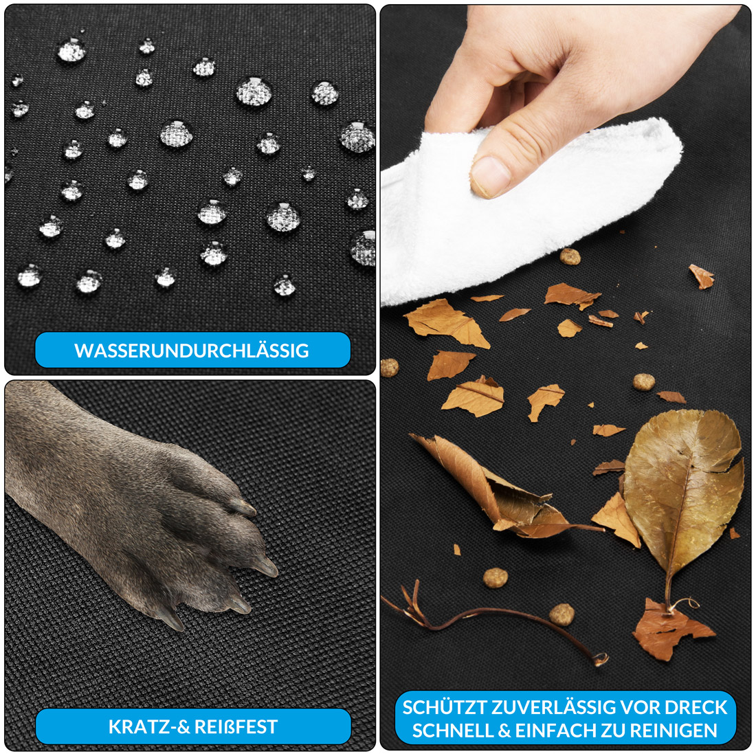 Autositzbezug Schwarz 160x66cm Vordersitz – Bild 2