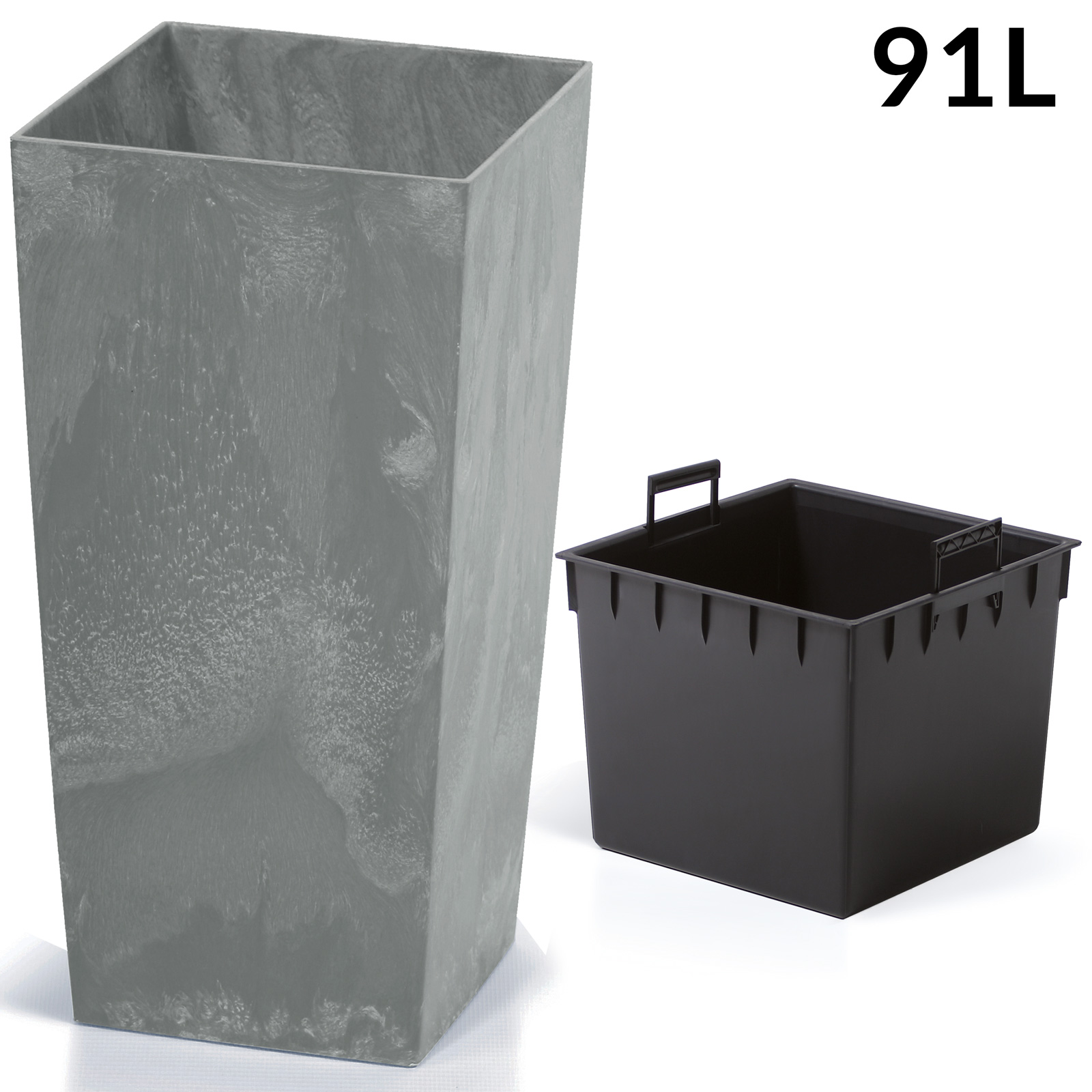 Blumentopf Betonoptik Grau 91L – Bild 2
