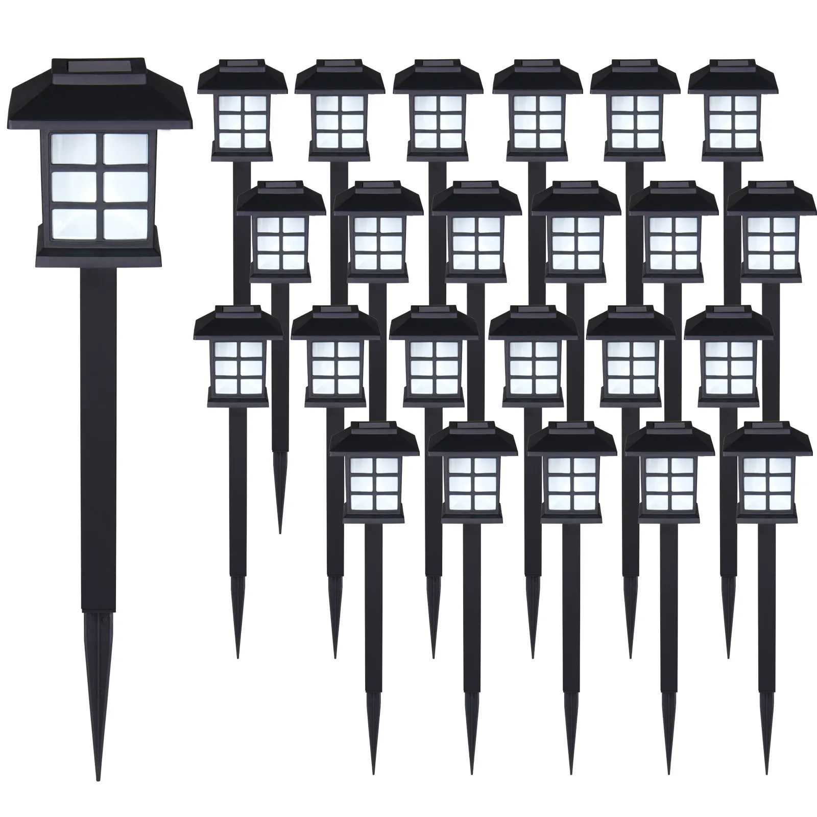LED Solarleuchten 24er-Set Schwarz LED Solarleuchten 24er-Set Schwarz