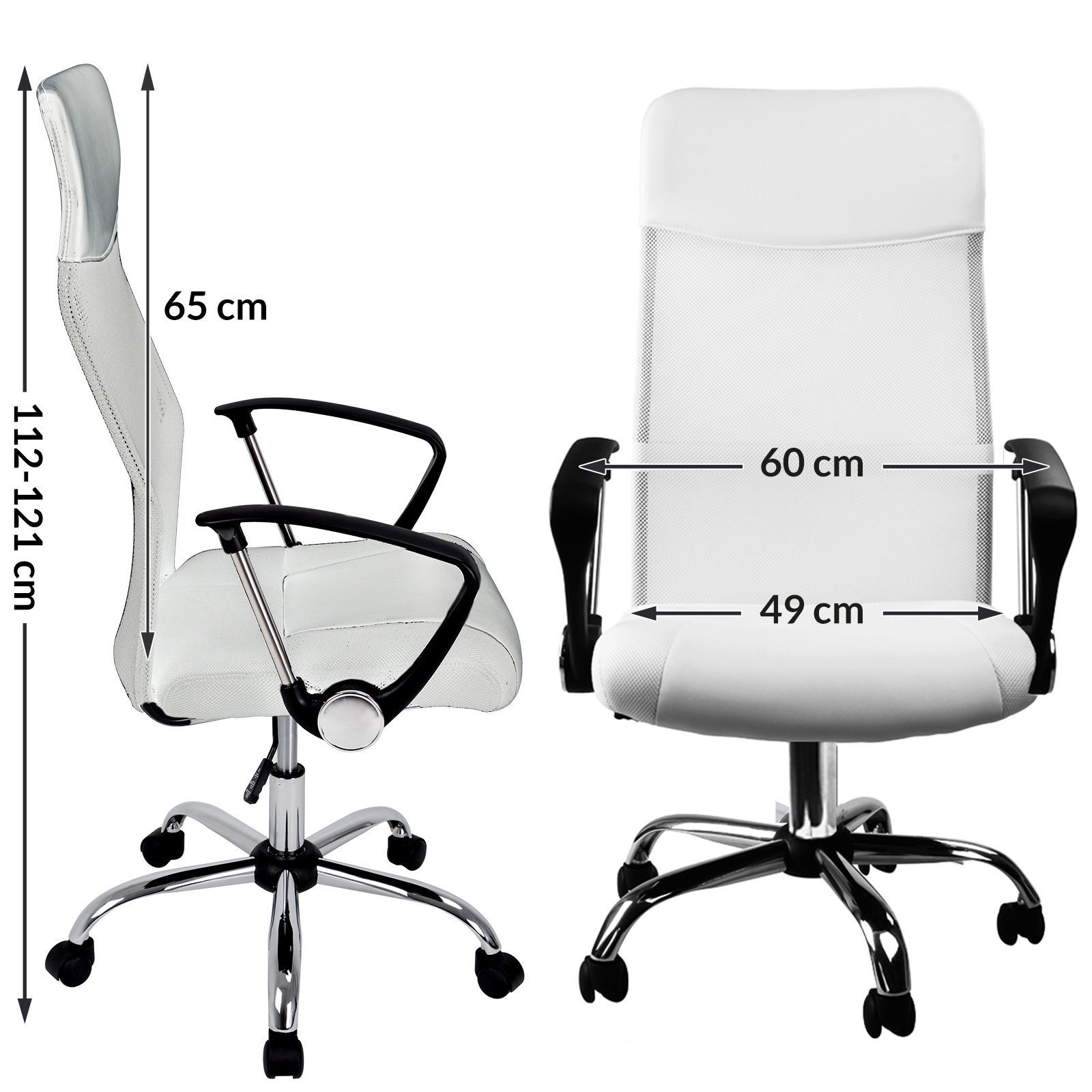 Bürostuhl Deluxe Weiß mit Netz – Bild 2