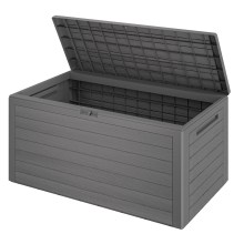 Gartenbox Woody 280L Grau Holzoptik wasserdicht Gartenbox Woody 280L Grau Holzoptik wasserdicht
