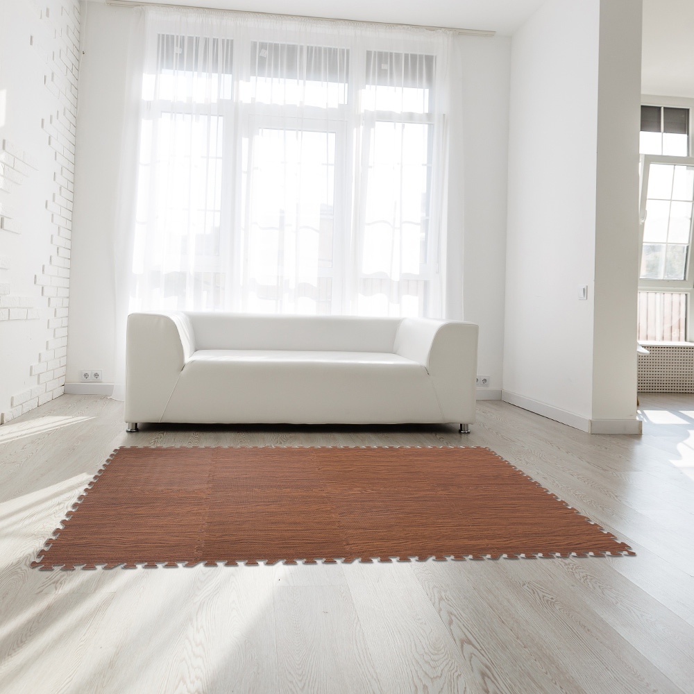 Bodenschutz-/Puzzlematten 8-tlg Braun Holzoptik – Bild 2