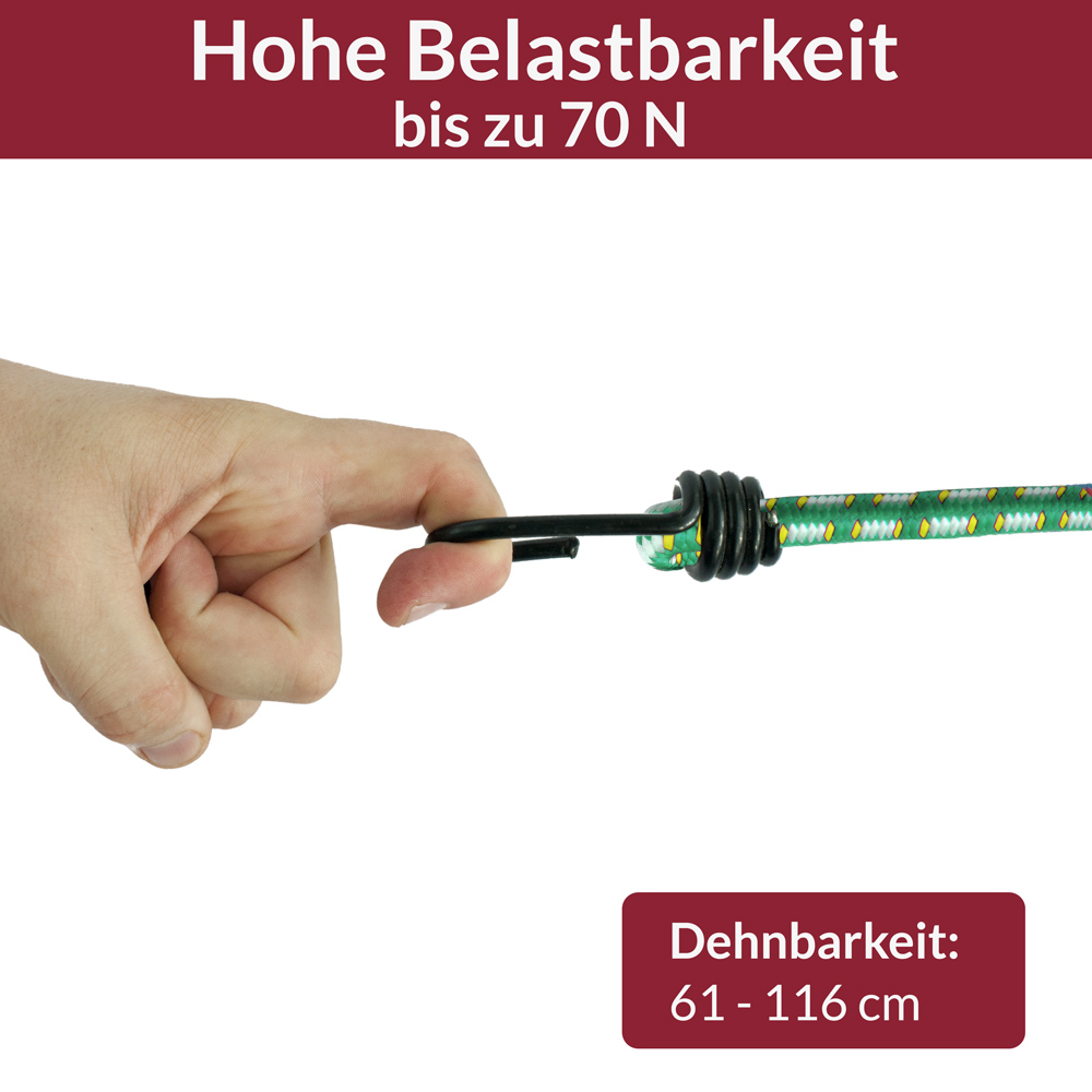 Spanngummi 10er-Set Grün Expander 61cm – Bild 2