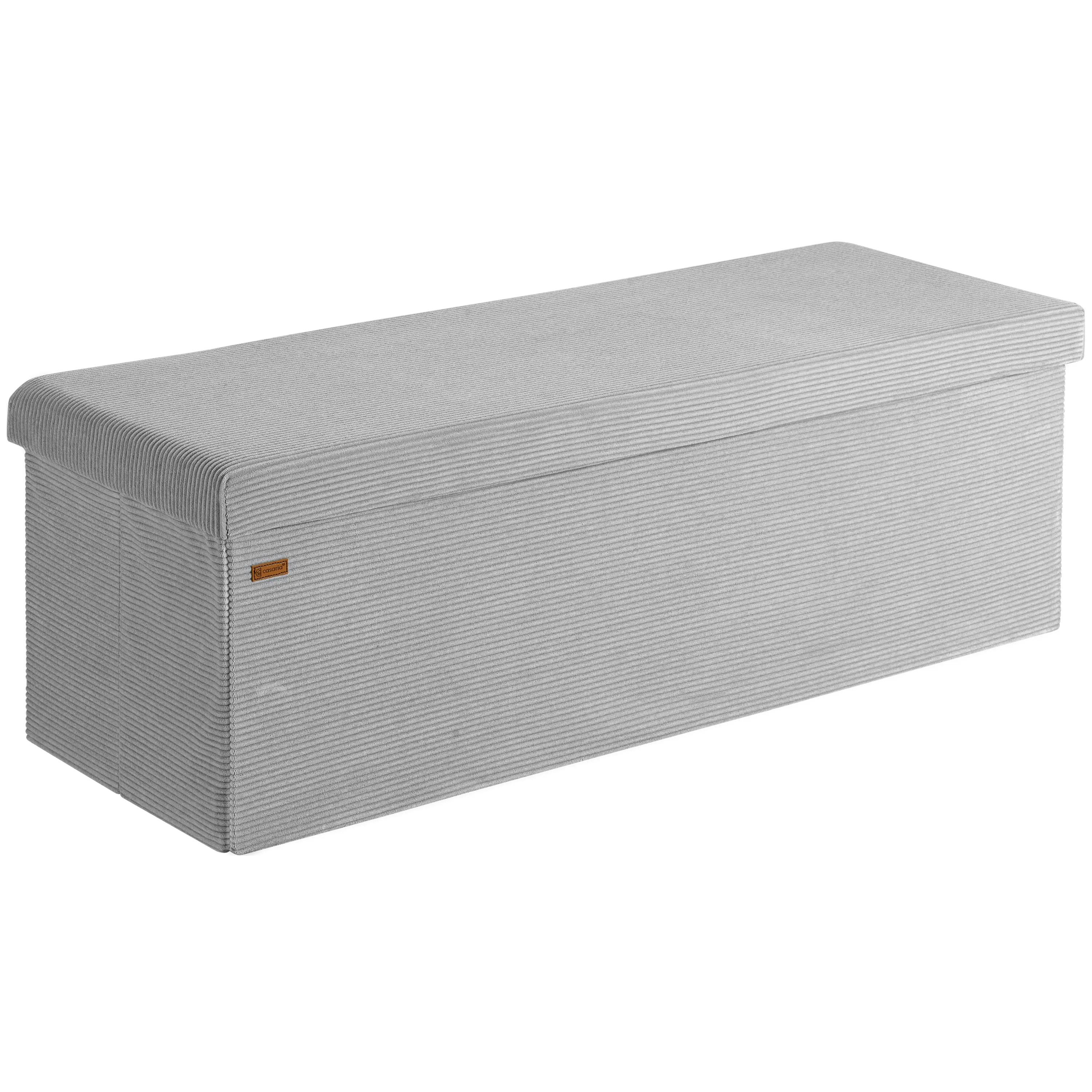 Sitzbank Grau Cord 114x38x38cm MDF faltbar Sitzbank Grau Cord 114x38x38cm MDF faltbar