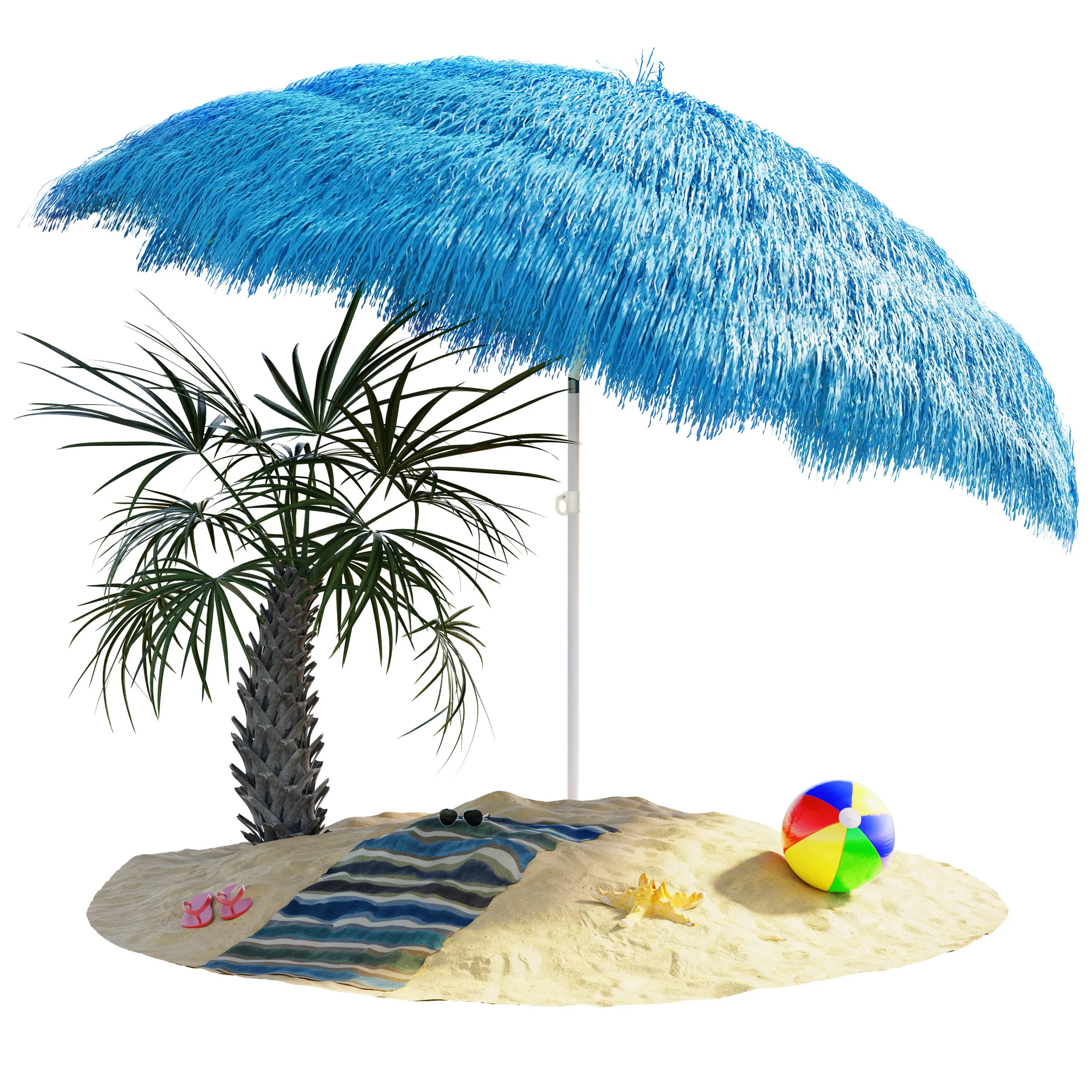Sonnenschirm Hawaii Blau Ø160cm UV-Schutz 30+ Sonnenschirm Hawaii Blau Ø160cm UV-Schutz 30+