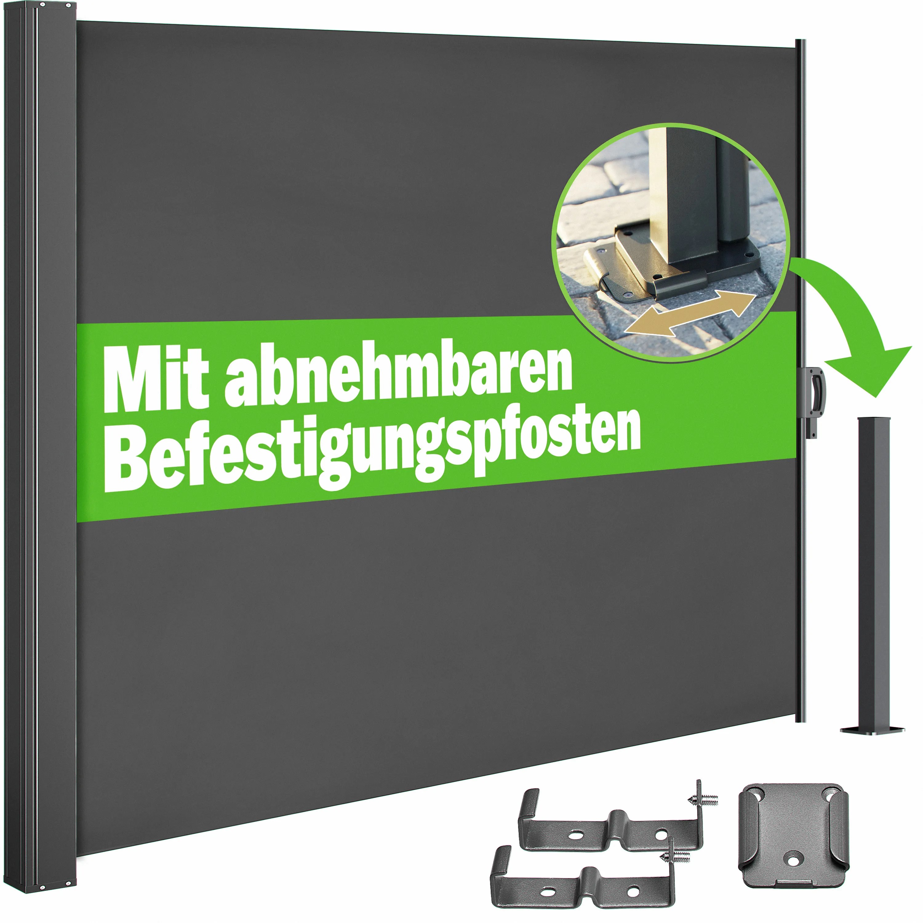 Seitenmarkise Nosara Anthrazit 180x300cm ausziehbar – Bild 2