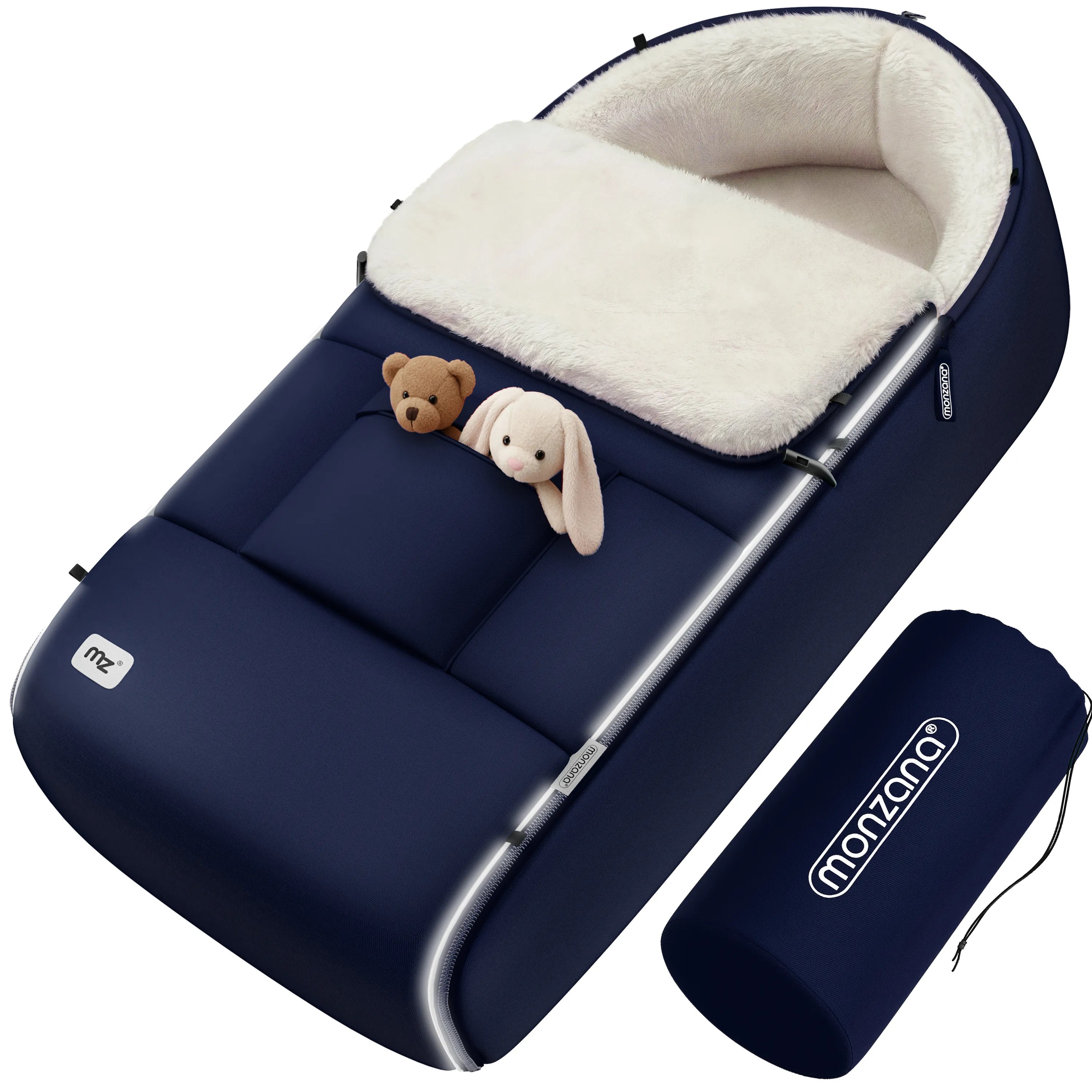 Babyfußsack Marine gefüttert Kinderwagen geeignet Babyfußsack Marine gefüttert Kinderwagen geeignet