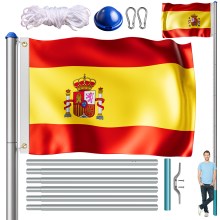 Fahnenmast Alu 650cm inkl Spanien-Flagge Fahnenmast Alu 650cm inkl Spanien-Flagge