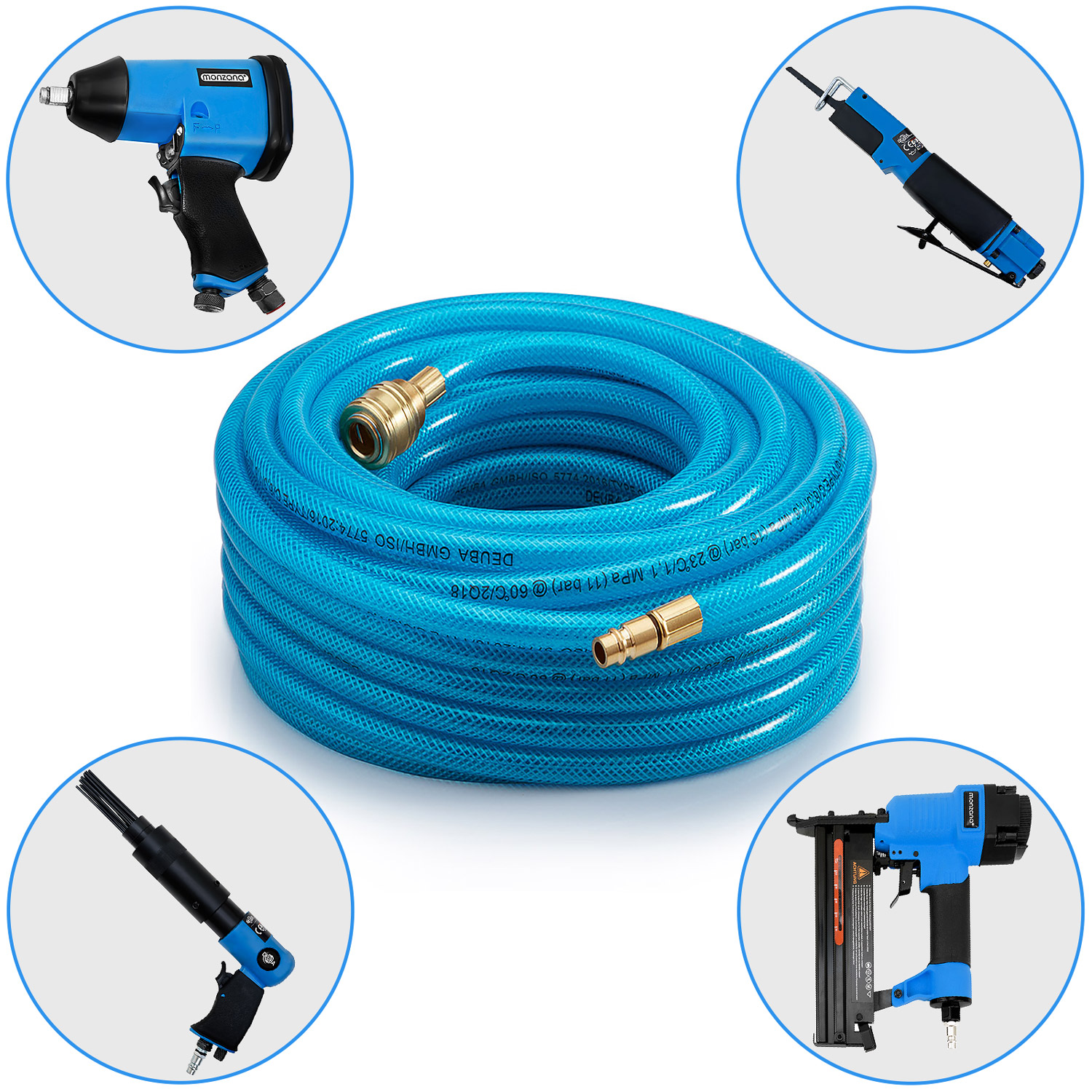 Druckluftschlauch 20m Schnellkupplung/Stecker – Bild 2