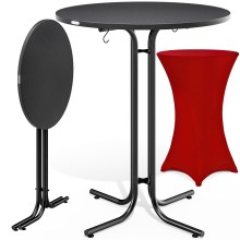 Stehtisch Grau 110x80cm + Stehtischhusse Bordeaux Ø80cm Stehtisch Grau 110x80cm + Stehtischhusse Bordeaux Ø80cm