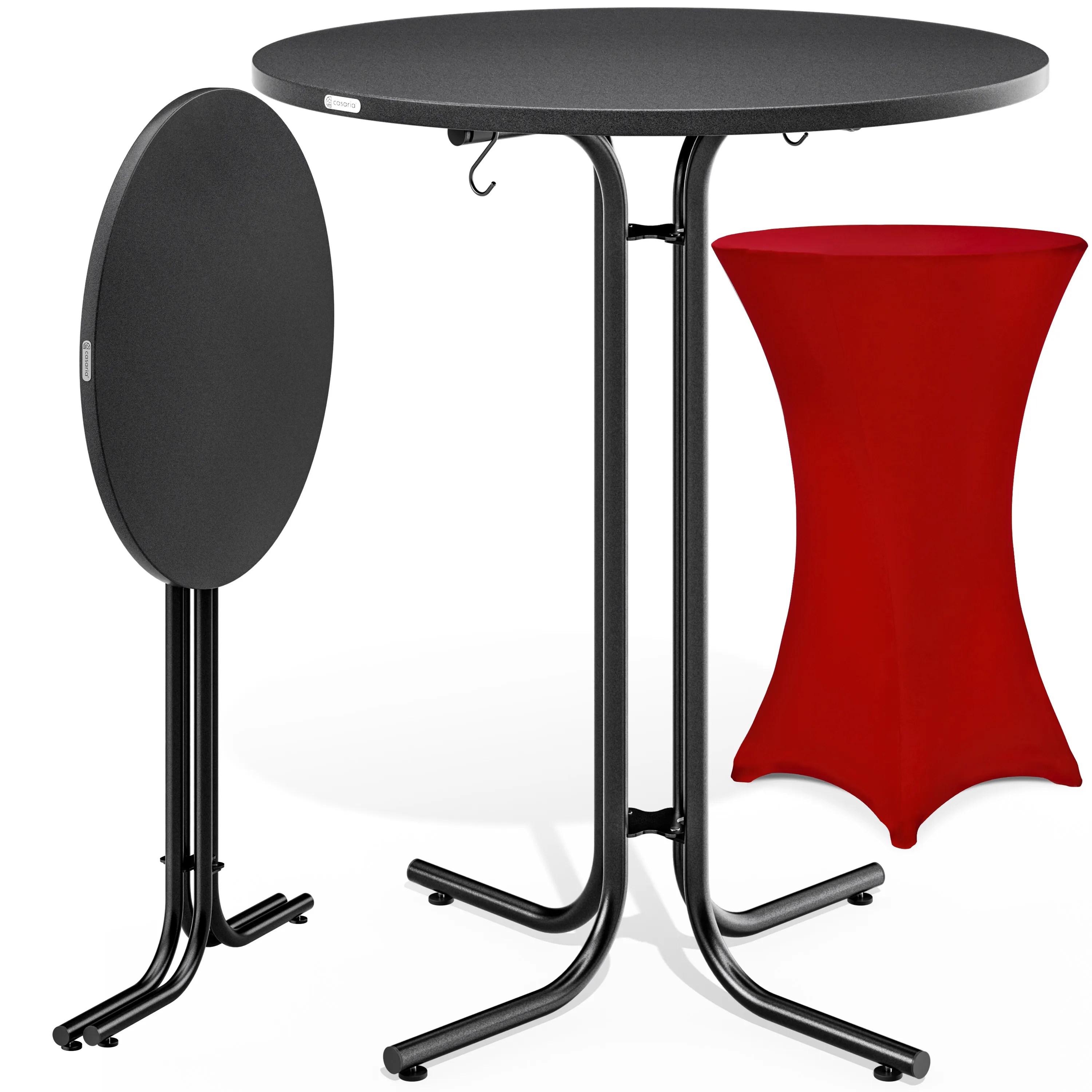 Stehtisch Grau 110x80cm + Stehtischhusse Bordeaux Ø80cm Stehtisch Grau 110x80cm + Stehtischhusse Bordeaux Ø80cm