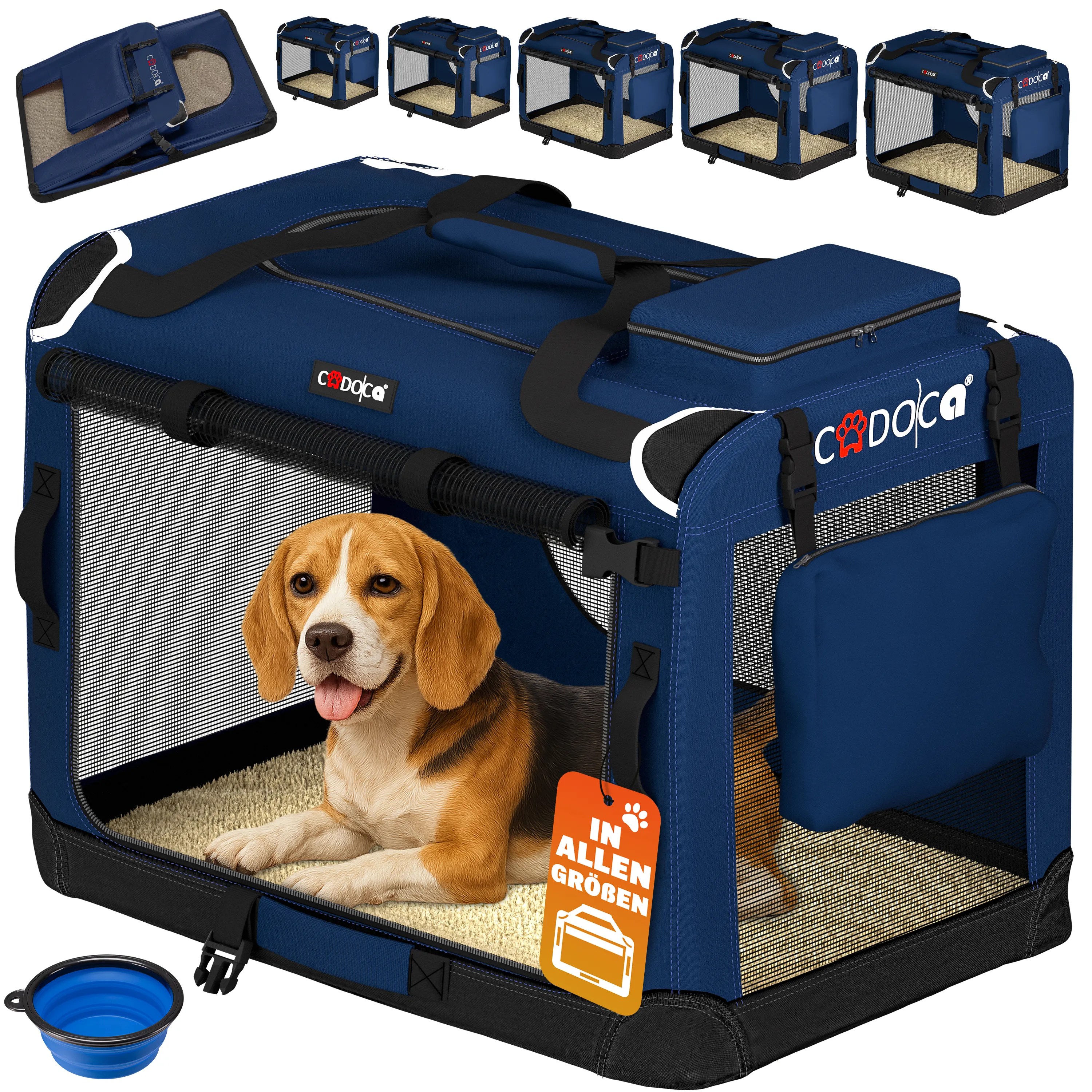 Hundebox faltbar L 70x52x50cm Blau Hundebox faltbar L 70x52x50cm Blau