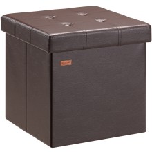 Sitzhocker Braun Kunstleder 38x38x38cm faltbar Sitzhocker Braun Kunstleder 38x38x38cm faltbar