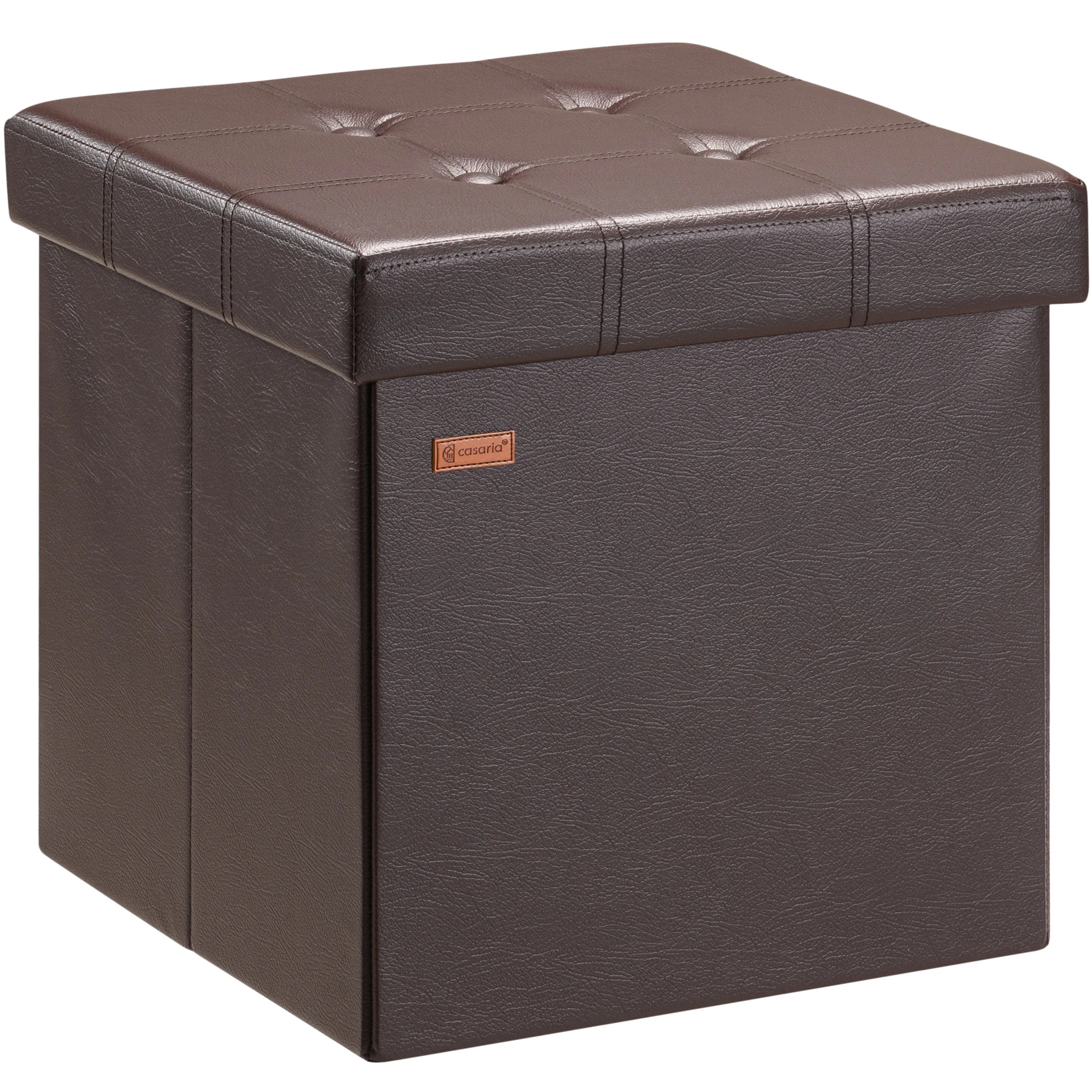 Sitzhocker Braun Kunstleder 38x38x38cm faltbar Sitzhocker Braun Kunstleder 38x38x38cm faltbar