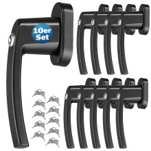 Fenstergriff 10er-Set Schwarz abschließbar Fenstergriff 10er-Set Schwarz abschließbar