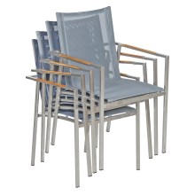 Gartenstuhl Monza 4er-Set Grau stapelbar Gartenstuhl Monza 4er-Set Grau stapelbar