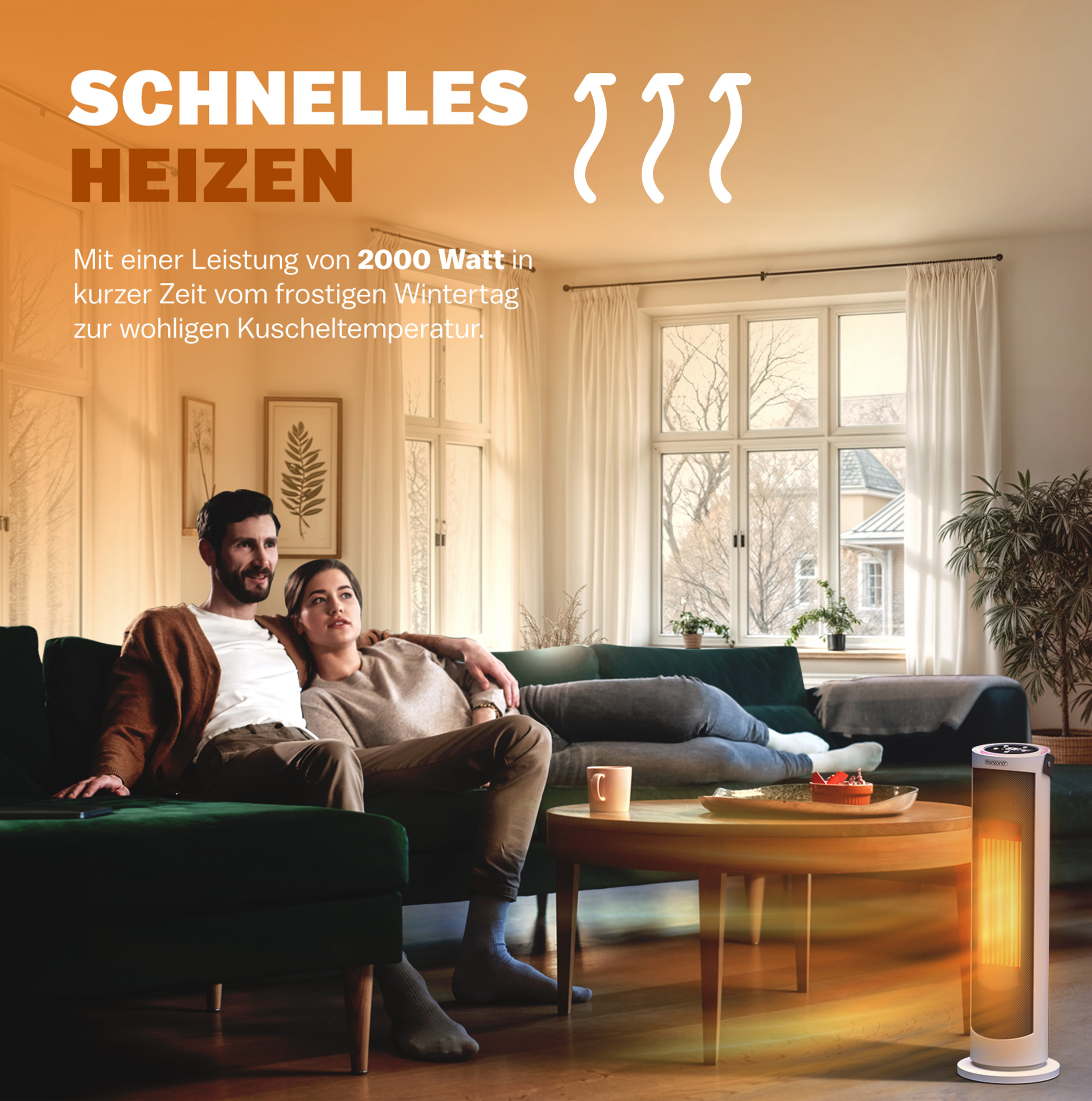 Heizlüfter MZTH2000 Weiß Keramik 2000W – Bild 2