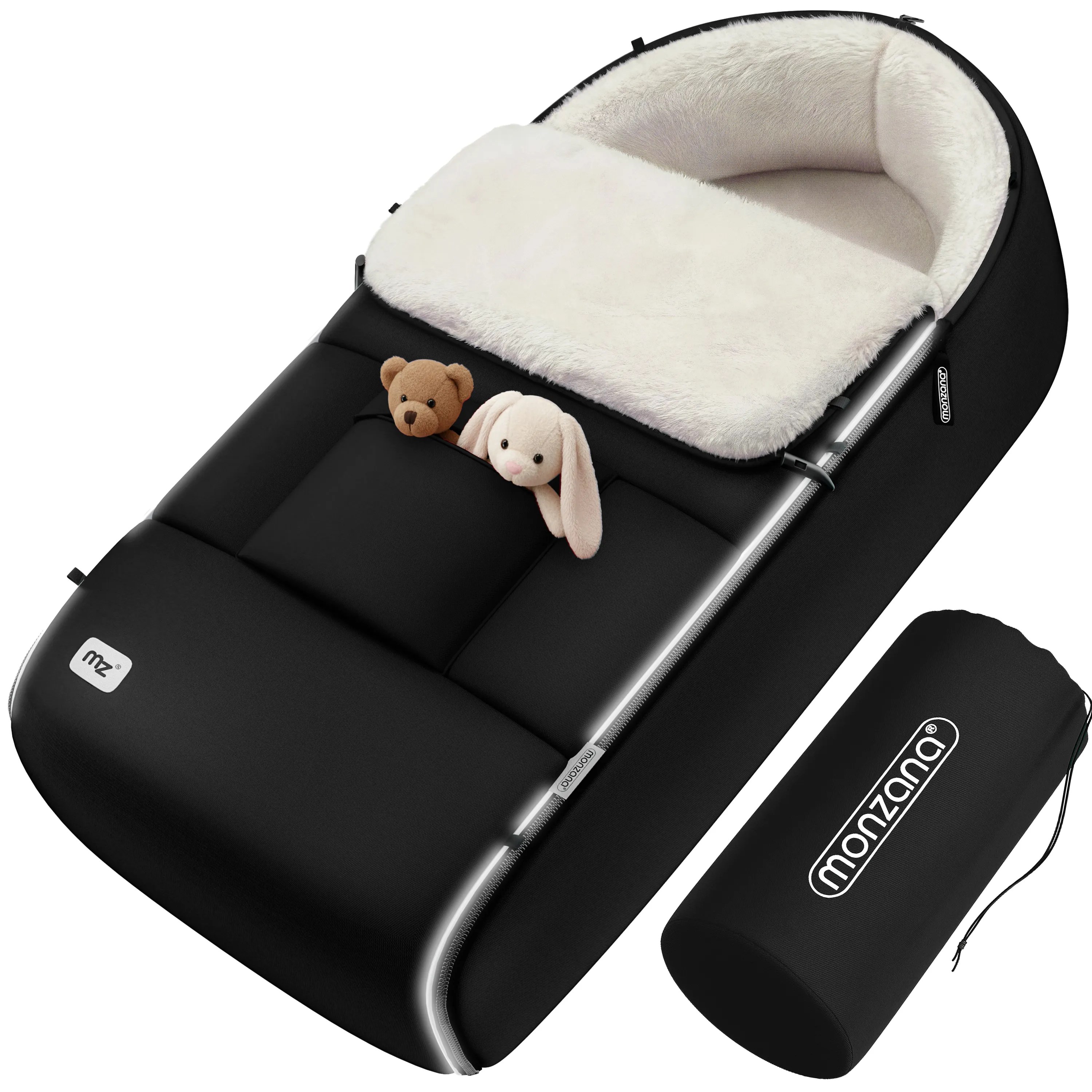 Babyfußsack Schwarz gefüttert Kinderwagen geeignet Babyfußsack Schwarz gefüttert Kinderwagen geeignet