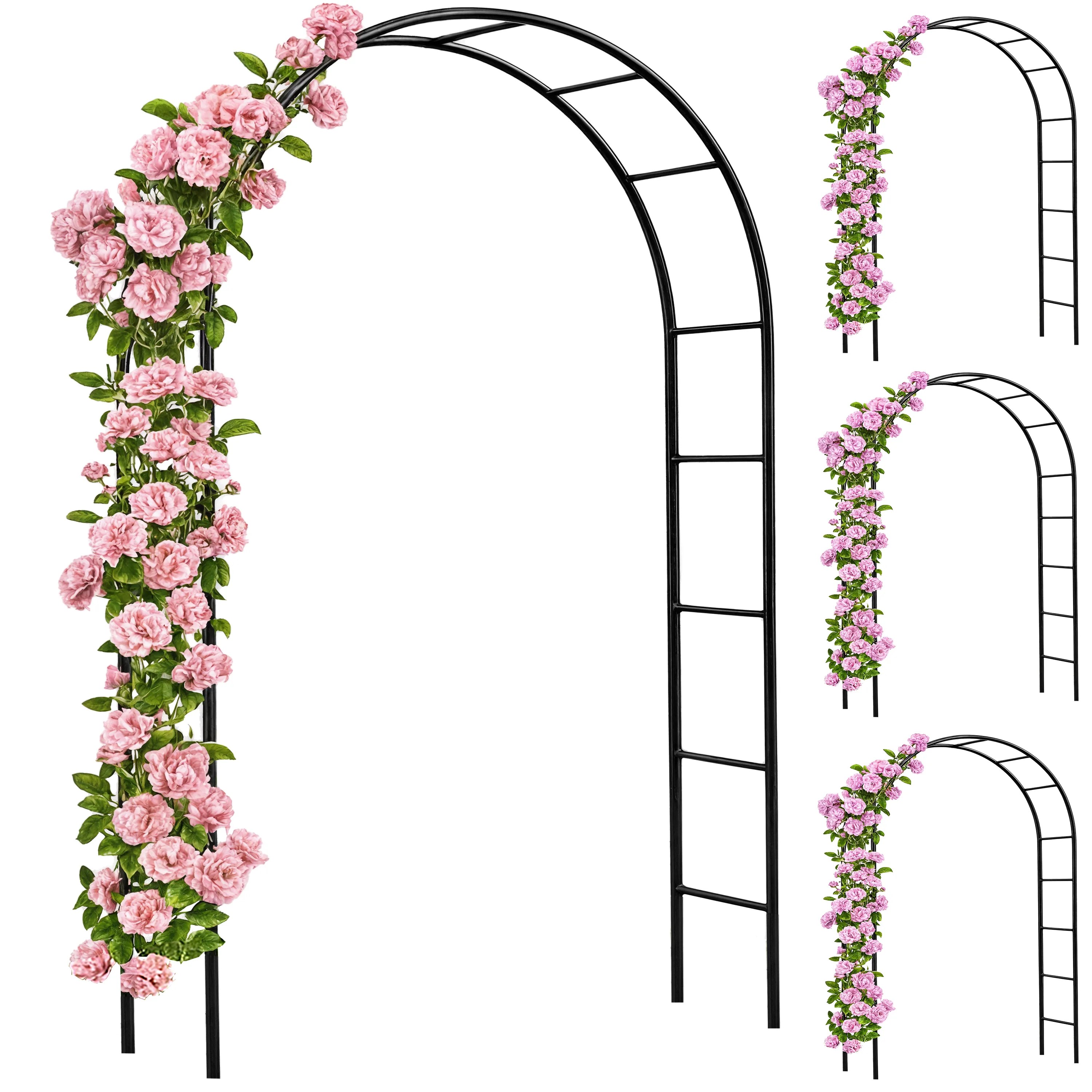 Rosenbogen 4er-Set Schwarz 240x37x140cm Rosenbogen 4er-Set Schwarz 240x37x140cm