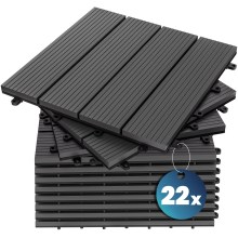 WPC Fliesen 22er-Set Klassik Anthrazit - 30x30cm WPC Fliesen 22er-Set Klassik Anthrazit - 30x30cm