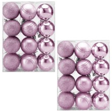 Weihnachtskugeln Pink/Rosa 48 tlg in matt glänzend & glitzernd Weihnachtskugeln Pink/Rosa 48 tlg in matt glänzend & glitzernd