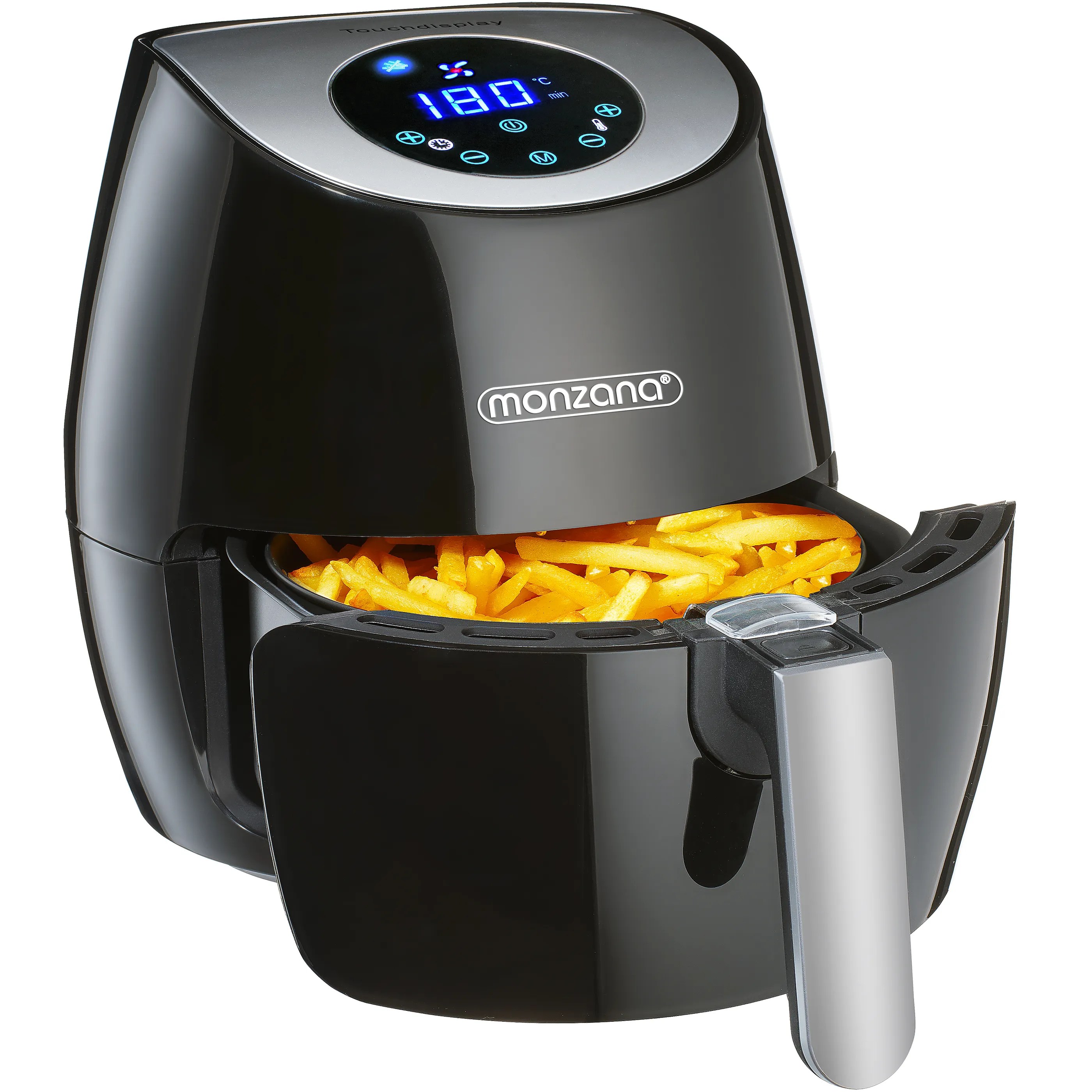 Heißluftfritteuse 9in1 Schwarz Touch-Display 1500W 3,6 L Heißluftfritteuse 9in1 Schwarz Touch-Display 1500W 3,6 L