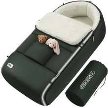 Babyfußsack Grau-Grün gefüttert Kinderwagen geeignet Babyfußsack Grau-Grün gefüttert Kinderwagen geeignet