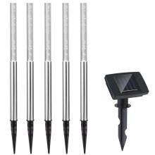 LED Solar Steckleuchte 5er-Set Weiß LED Solar Steckleuchte 5er-Set Weiß