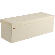 Sitzbank Beige Cord 114x38x38cm MDF faltbar Sitzbank Beige Cord 114x38x38cm MDF faltbar