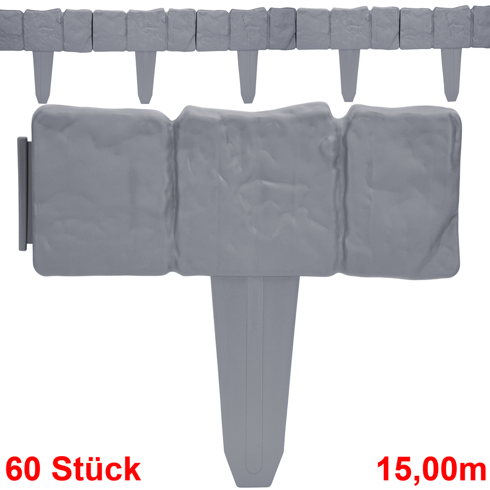Beeteinfassung 6er-Set Granitoptik 15m – Bild 2