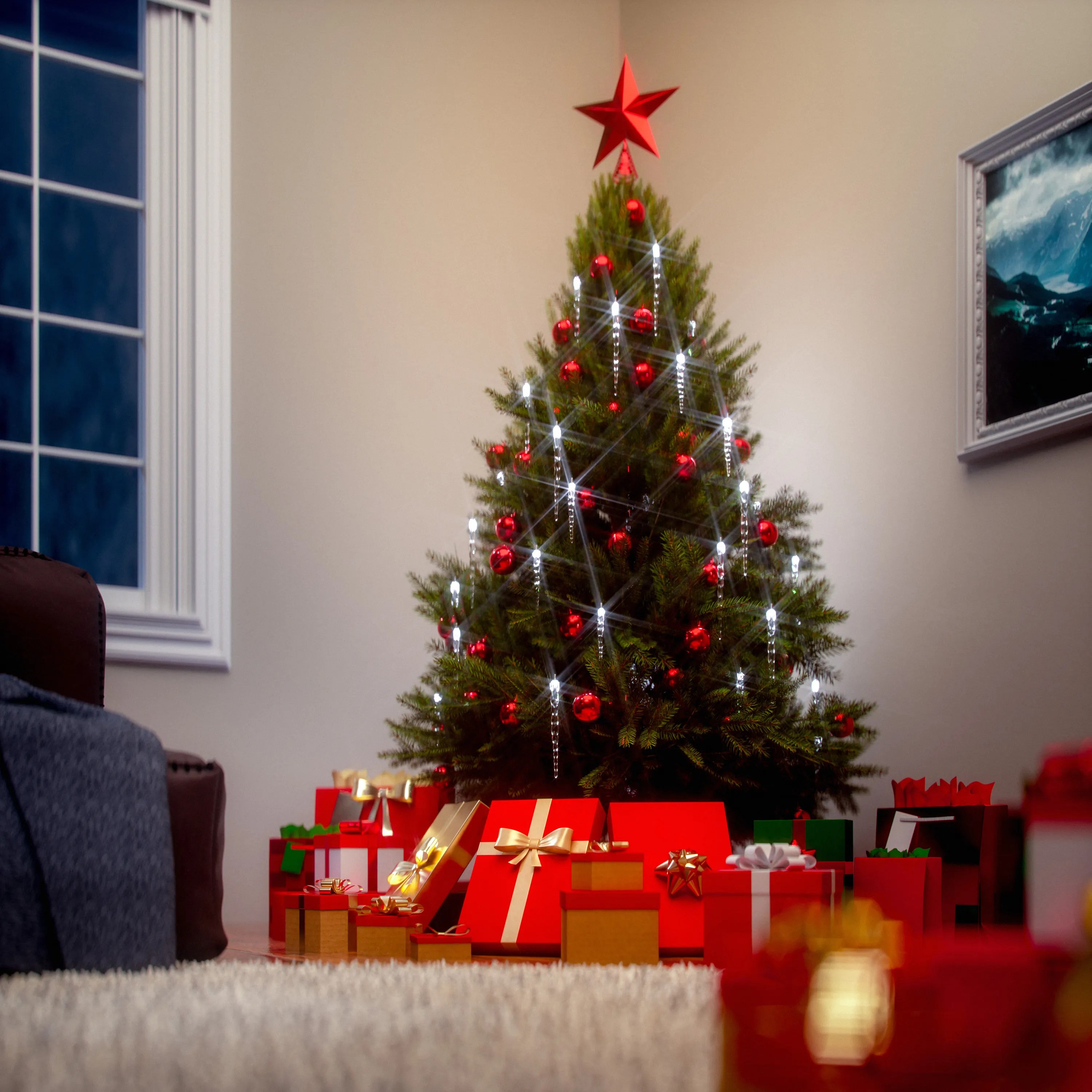 Lichterkette Weihnachten Eiszapfen Warmweiß 13m – Bild 2