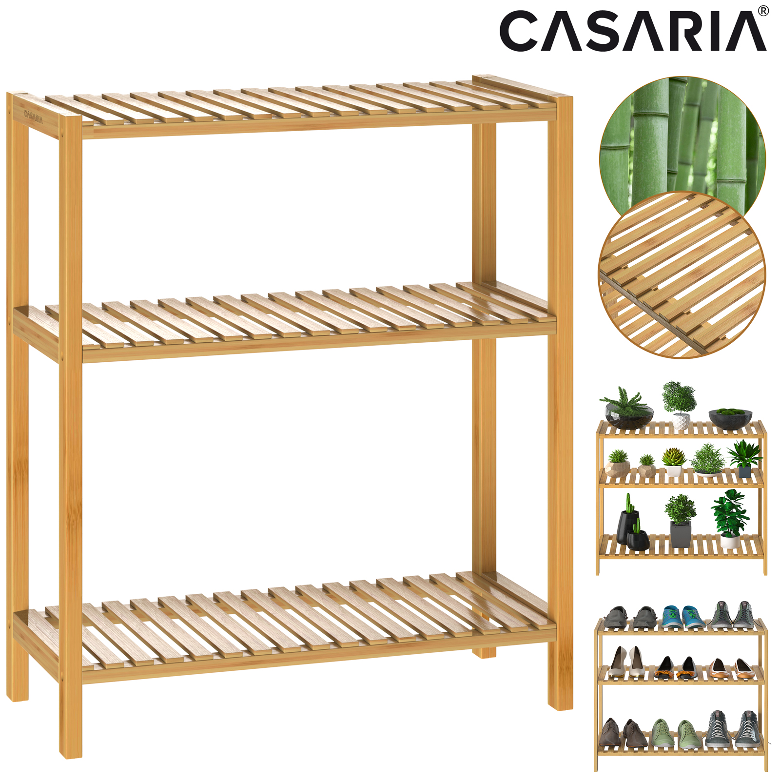 Standregal Badregal Bambus 66x58x26cm – Bild 2