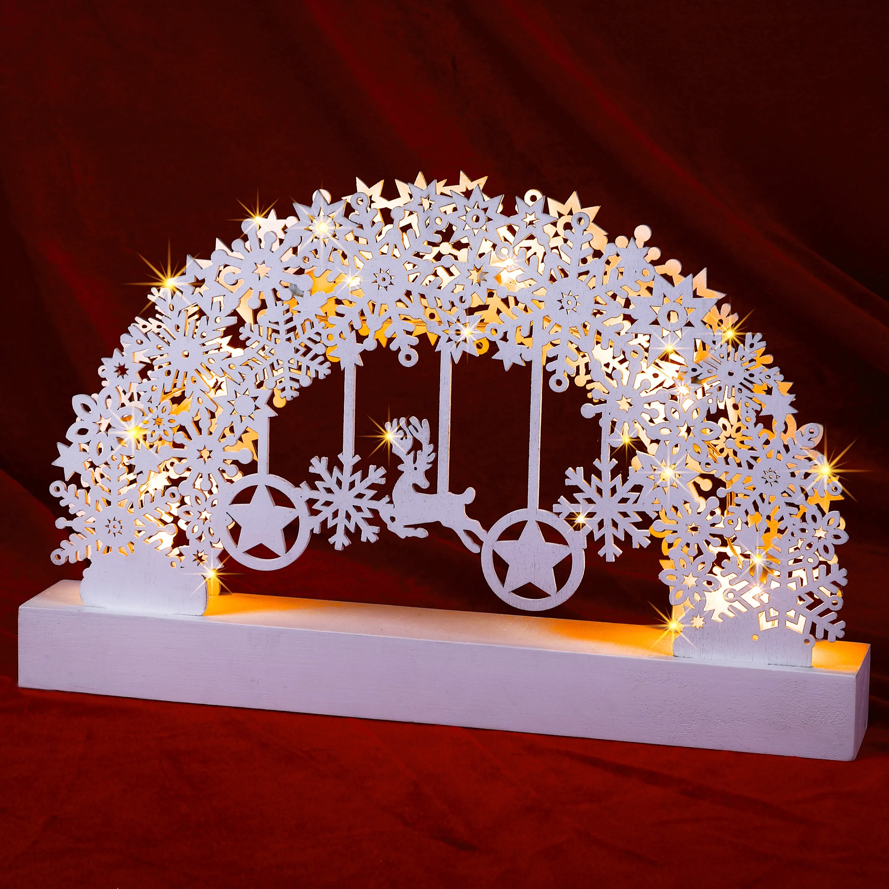 Schwibbogen Weihnachten Schneeflocken Weiß Schwibbogen Weihnachten Schneeflocken Weiß