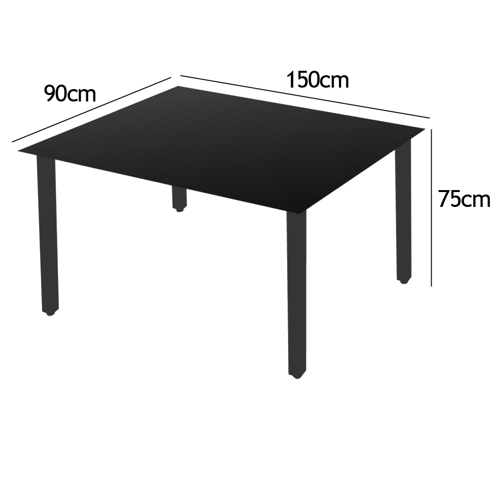 Garten-Sitzgruppe Bern 7-tlg Silber Alu Milchglas – Bild 2