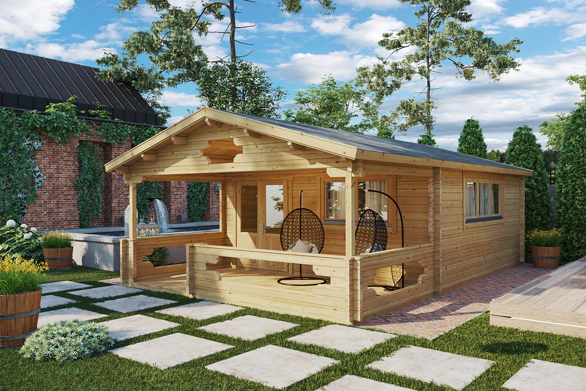 Gartenhaus mit Veranda “Armin XL” 5x8m Gartenhaus mit Veranda “Armin XL” 5x8m