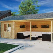 Gartenhaus mit Vordach “Arthur” 7x3m Gartenhaus mit Vordach “Arthur” 7x3m