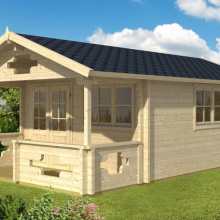 Saunahaus mit Veranda “Sommerland” 4x7m Saunahaus mit Veranda “Sommerland” 4x7m