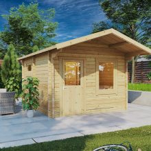 Gartensauna mit Vordach “Oslo” 4x4m Gartensauna mit Vordach “Oslo” 4x4m