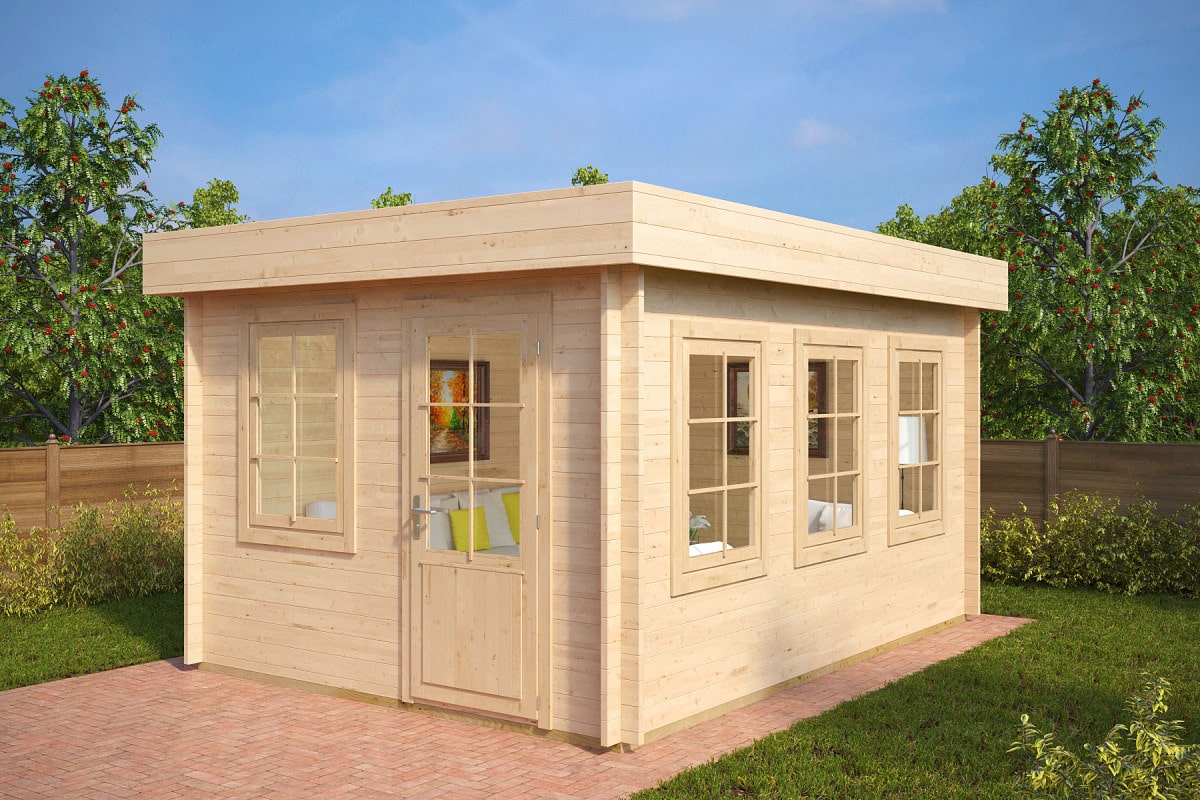 Flachdach-Gartenhaus “Jacob C” 3x4m Flachdach-Gartenhaus “Jacob C” 3x4m