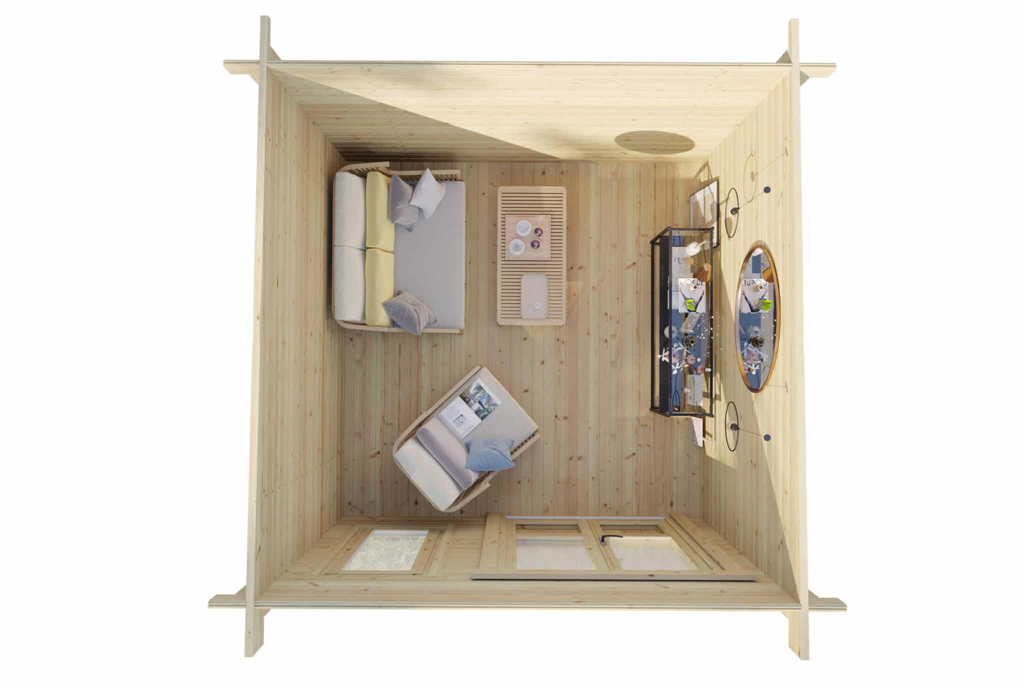 Kleines Gartenhaus “Lucas D” 3x3m | Kleines Gartenhaus 3x3m aus Holz | Gartenhaus aus Holz | Holz-Gartenhaus klein – Bild 2