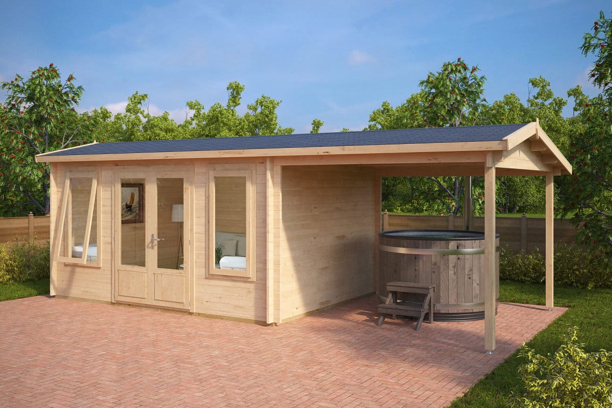 Gartenhaus mit Vordach “Eva D” 7x3m Gartenhaus mit Vordach “Eva D” 7x3m