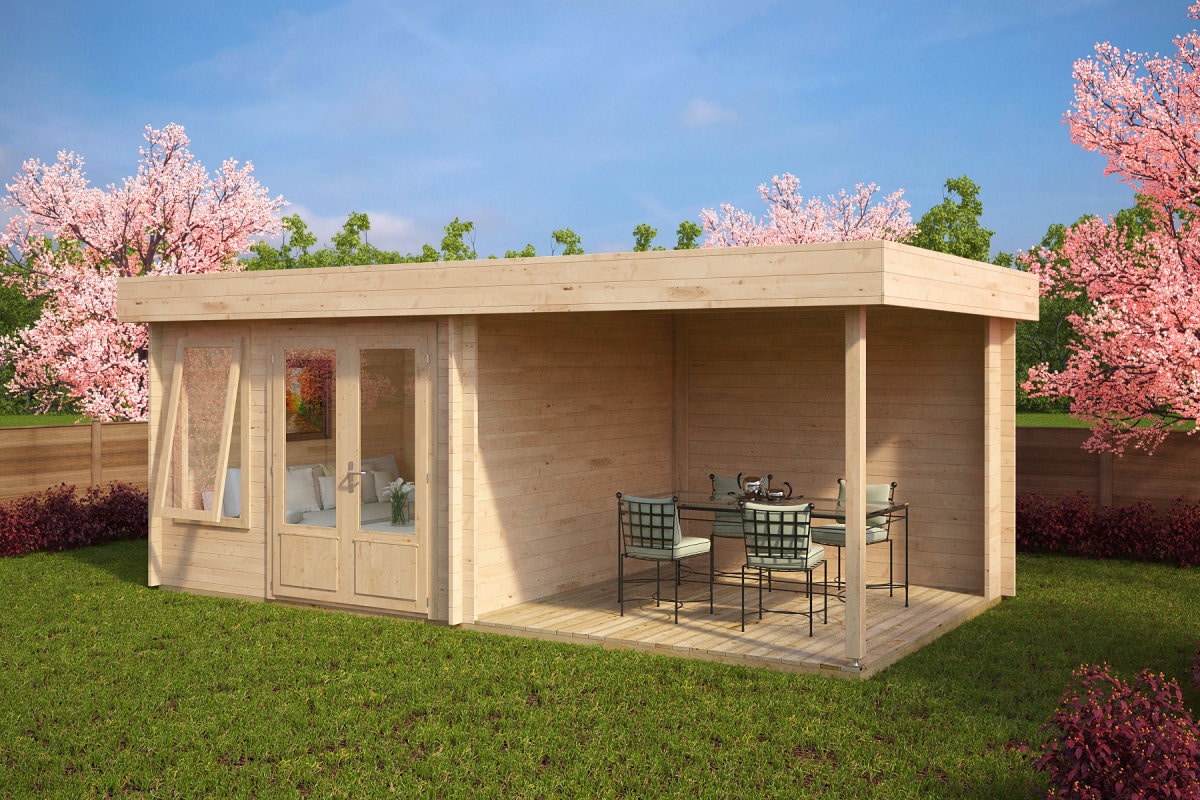 Gartenhaus mit Terrasse “Lucas D” 6x3m Gartenhaus mit Terrasse “Lucas D” 6x3m