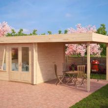 Gartenzimmer mit Vordach “Lucas D” 6x4m Gartenzimmer mit Vordach “Lucas D” 6x4m