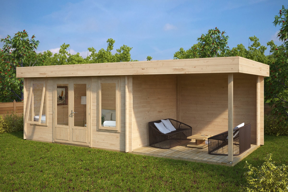 Gartenhaus mit Terrasse “Jacob D” 7x3m Gartenhaus mit Terrasse “Jacob D” 7x3m