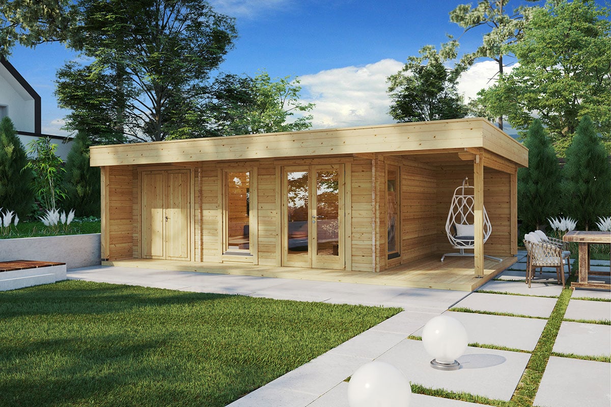 Großes Gartenhaus “Hansa Lounge XXL” 8x5m Großes Gartenhaus “Hansa Lounge XXL” 8x5m